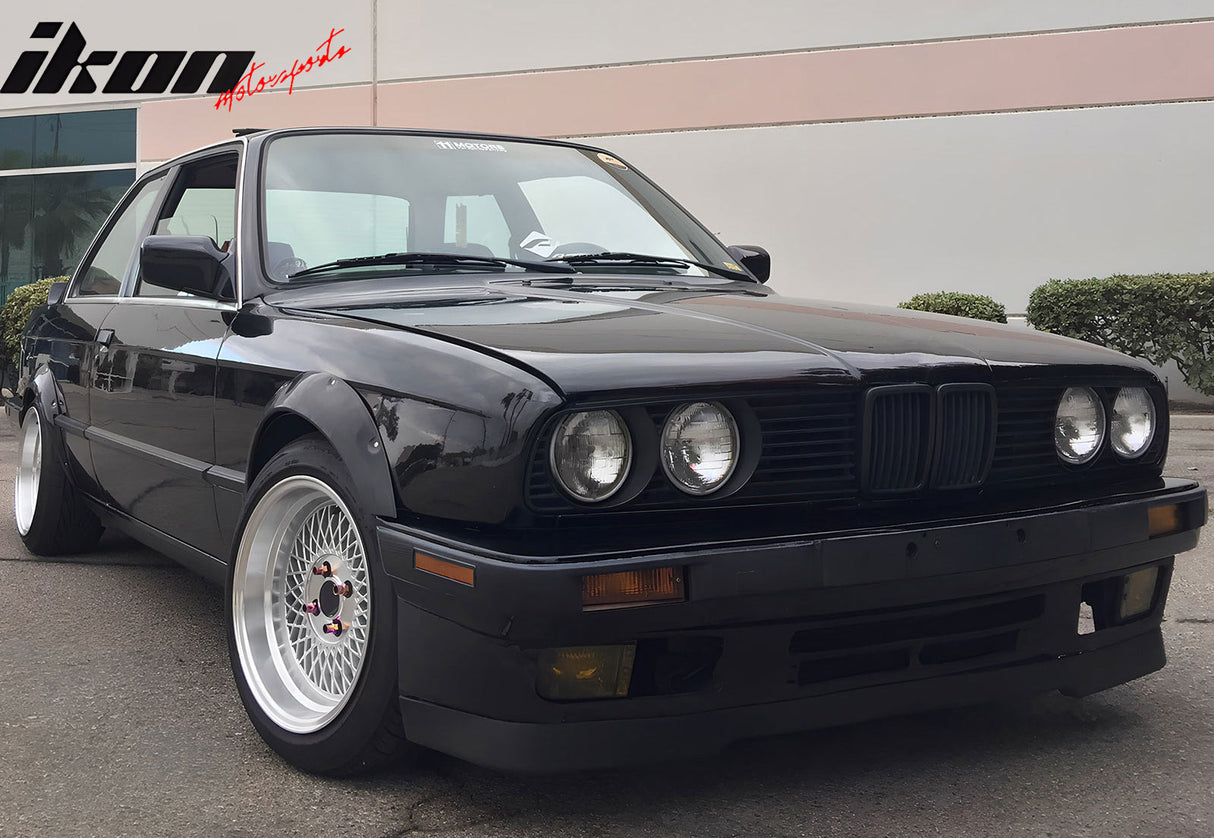 Fender Flares For 1984-1992 BMW E30 3-Series Coupe PU Black MDP Style