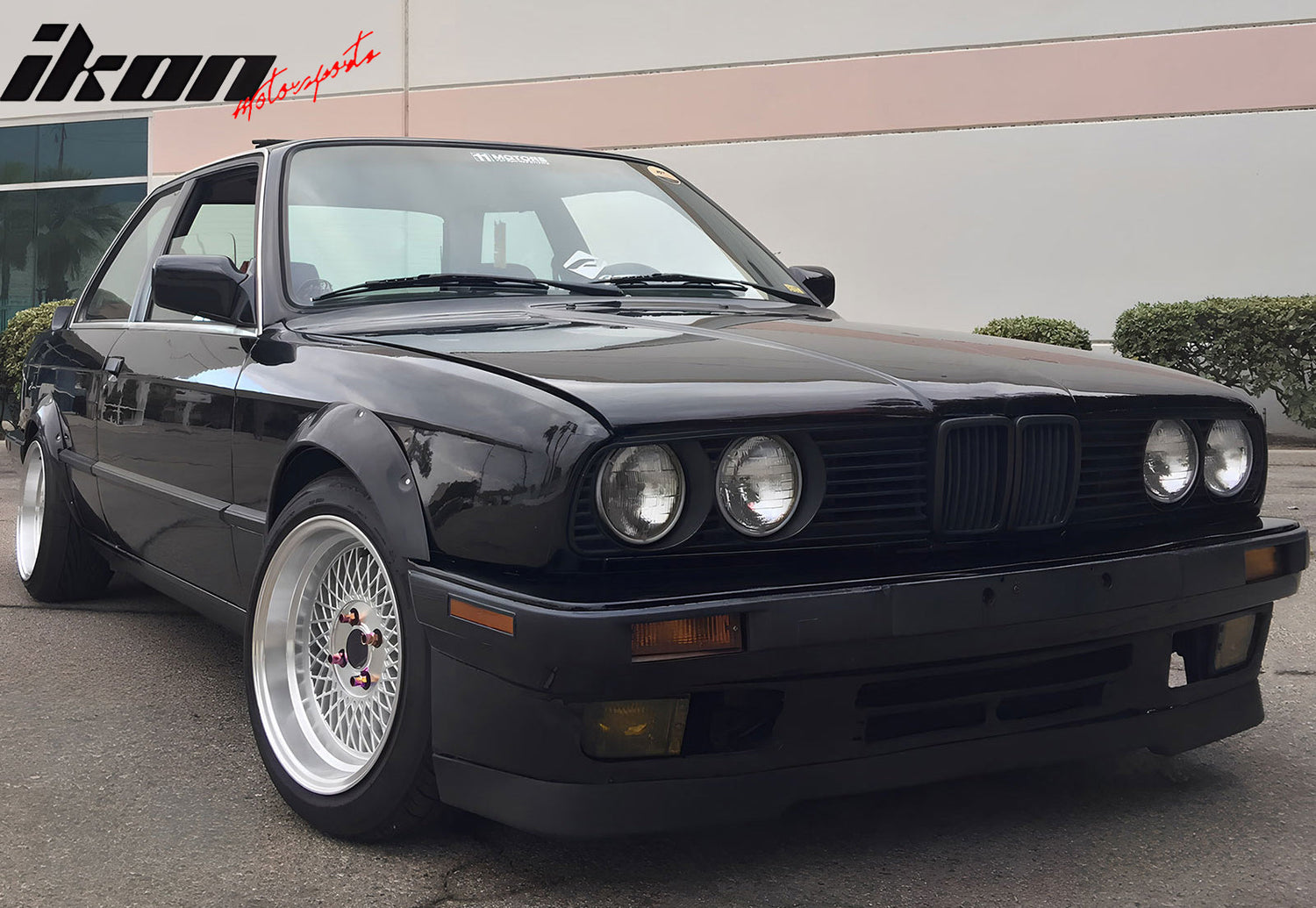 Fender Flares For 1984-1992 BMW E30 3-Series Coupe PU Black MDP Style