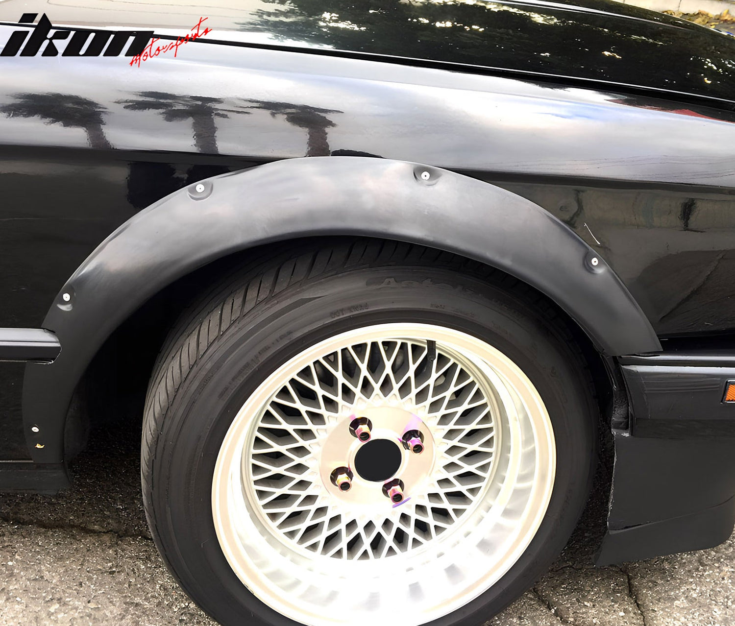 Fender Flares For 1984-1992 BMW E30 3-Series Coupe PU Black MDP Style