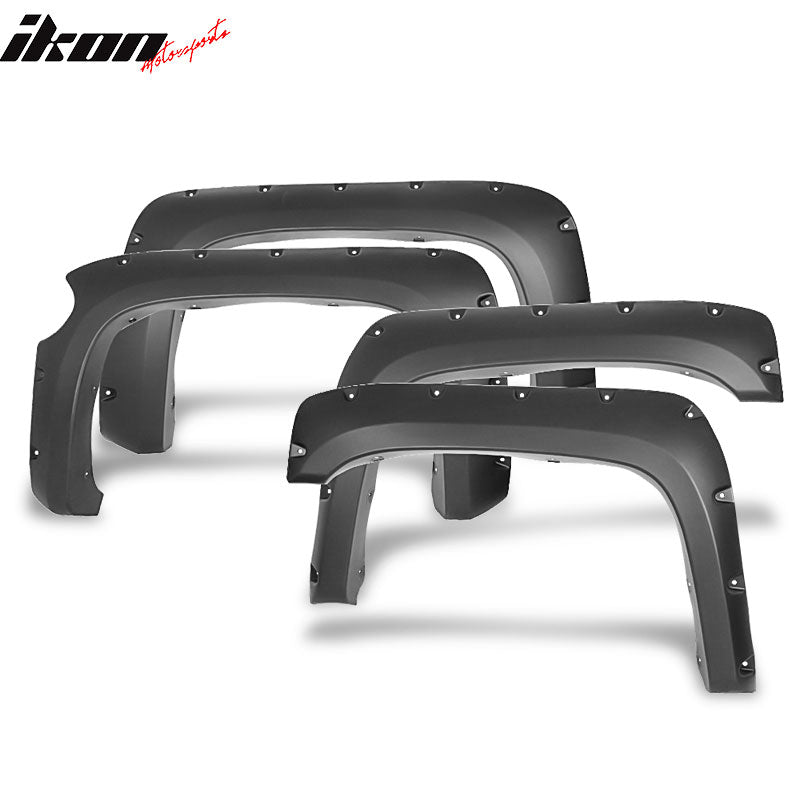 2007-2013 Chevy Silverado 1500 69.3" Short Bed Black Fender Flares PP