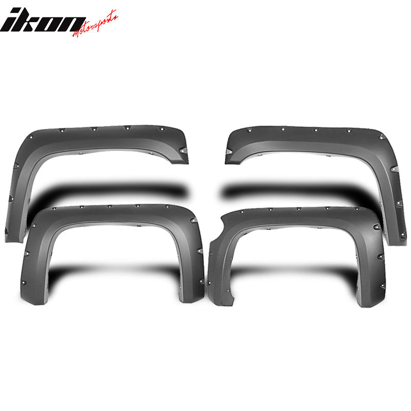 2007-2013 Chevy Silverado 1500 69.3" Short Bed Black Fender Flares PP