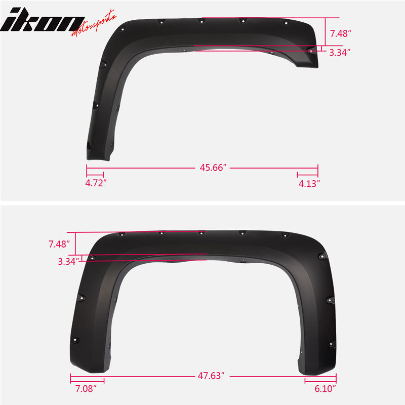 2007-2013 Chevy Silverado 1500 69.3" Short Bed Black Fender Flares PP