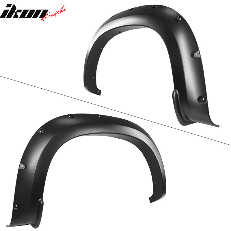 2019-2022 Chevy Silverado 1500 Pocket Fender Flare Smooth Black PP 4PC