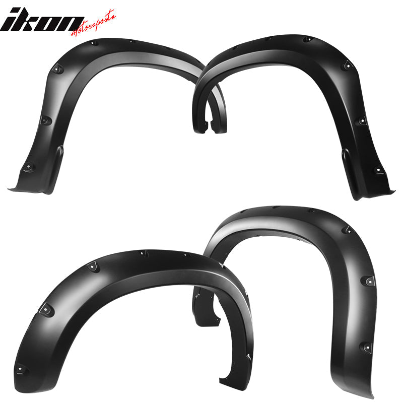 2019-2022 Chevy Silverado 1500 Pocket Fender Flare Smooth Black PP 4PC