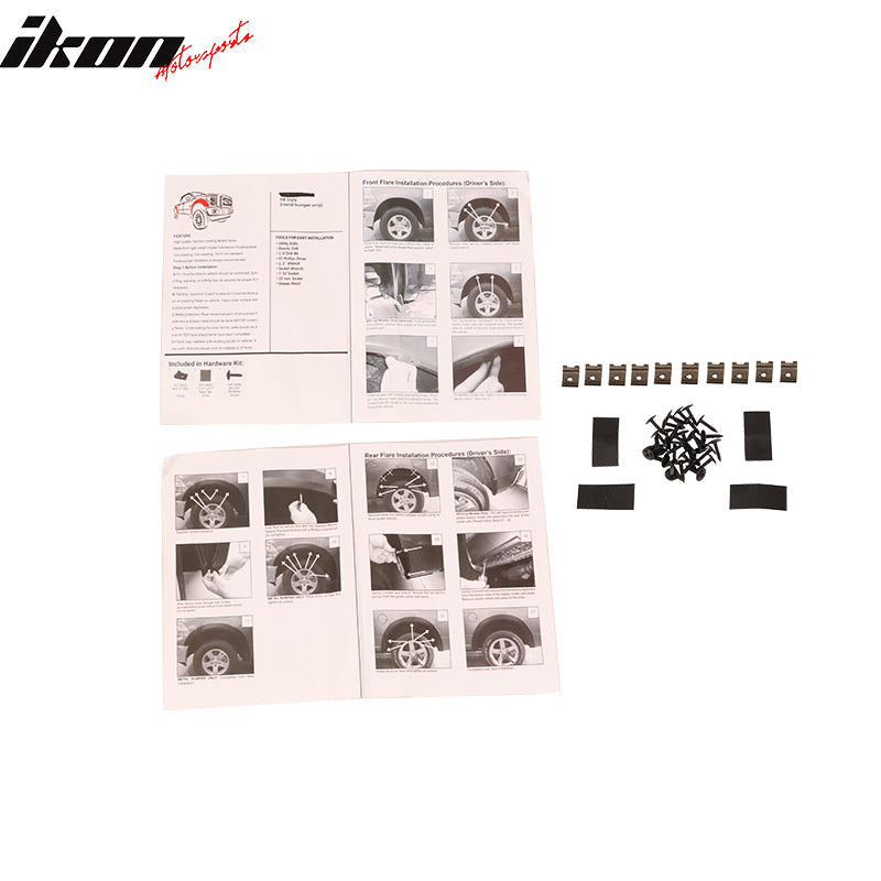 2009-2018 Dodge Ram 1500 Unpainted Black Fender Flares PP 4PCS