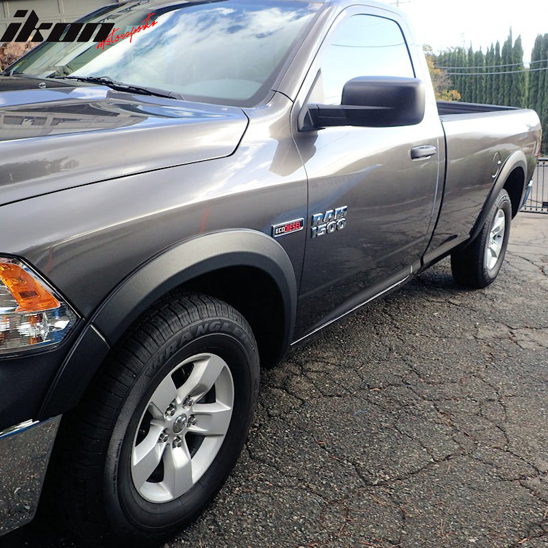 2009-2018 Dodge Ram 1500 Unpainted Black Fender Flares PP 4PCS