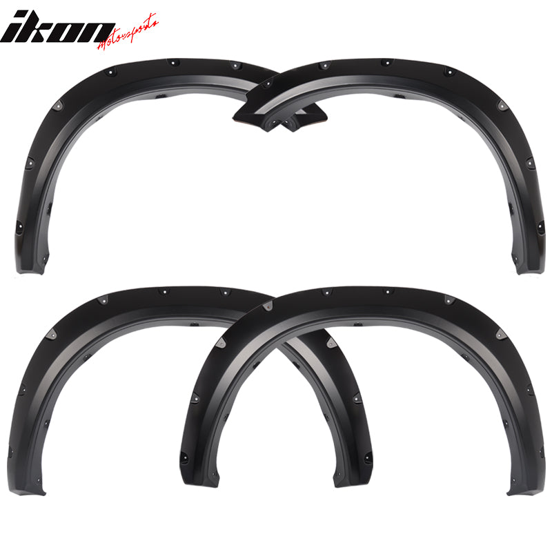 2009-2018 Dodge Ram Pocket Rivet Style Black Fender Flares PP Smooth