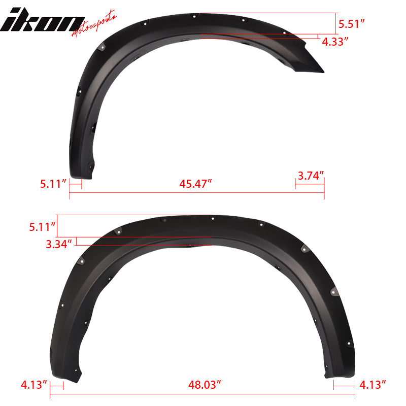 2010-2018 Dodge Ram 2500 3500 Pocket Rivet Black Fender Flares PP 4PC