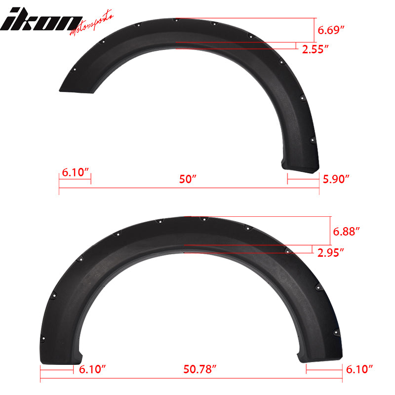 2004-2008 Ford F-150 Pocket Rivet Style 4PCS Fender Flares PP Textured