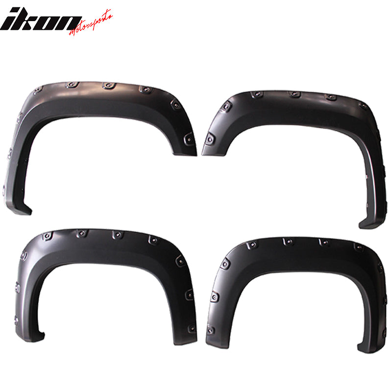 2007-2013 GMC Sierra 1500 6.7 8.2Ft Long Bed Black Fender Flare PP 4PC