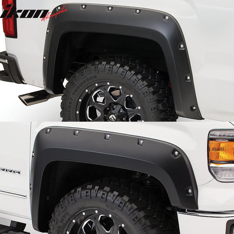 2014-2016 GMC Sierra 1500 Denali 69.3" Pocket Rivet Fender Flares ABS
