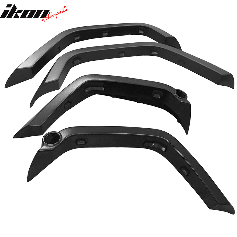 2007-2017 Jeep Wrangler JK 4DR Pocket Style Black Fender Flares ABS