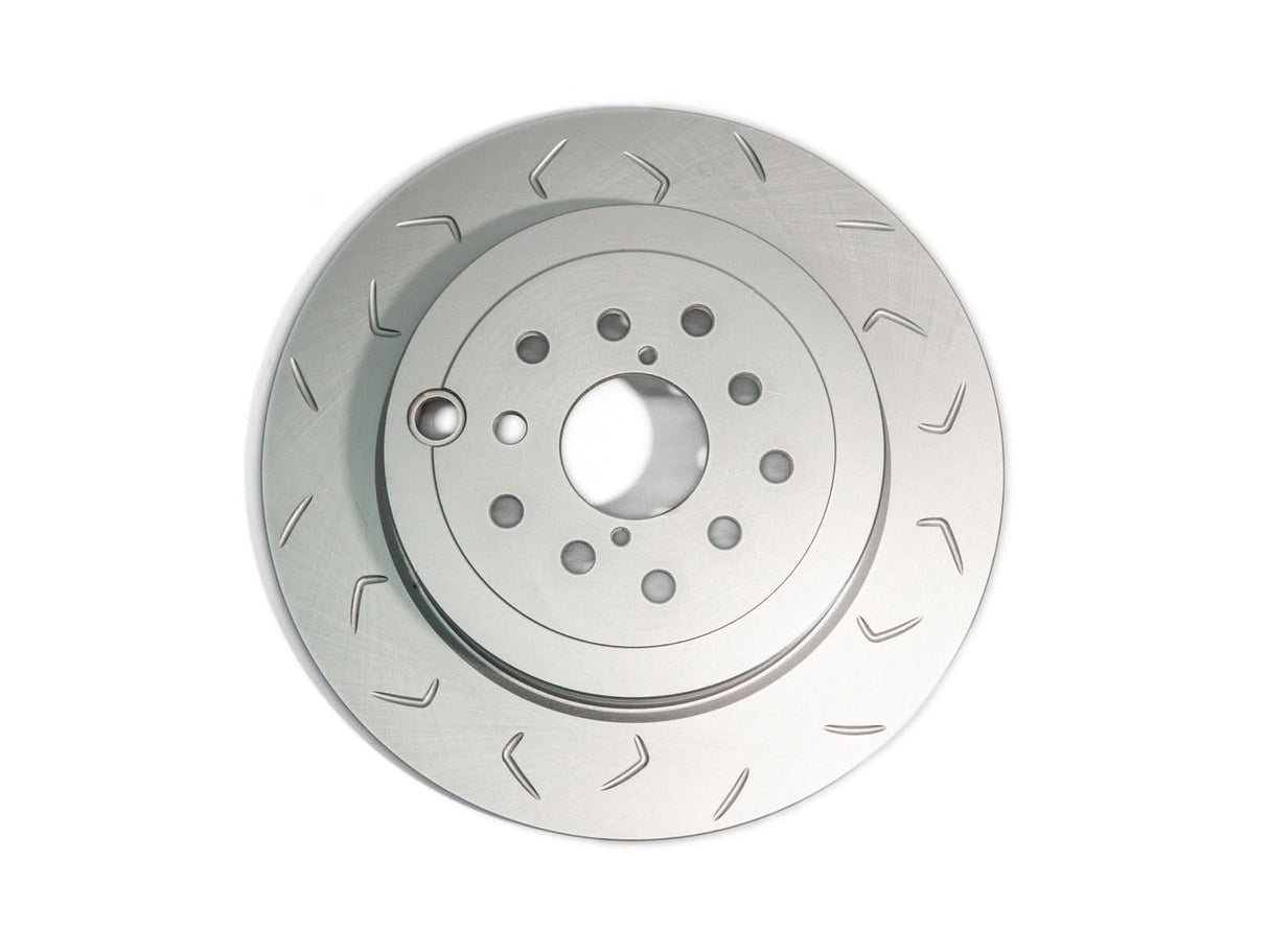 FactionFab Slotted Rear Rotor V2 Dual Drilled 5x100/114 Subaru STI 2008-2017