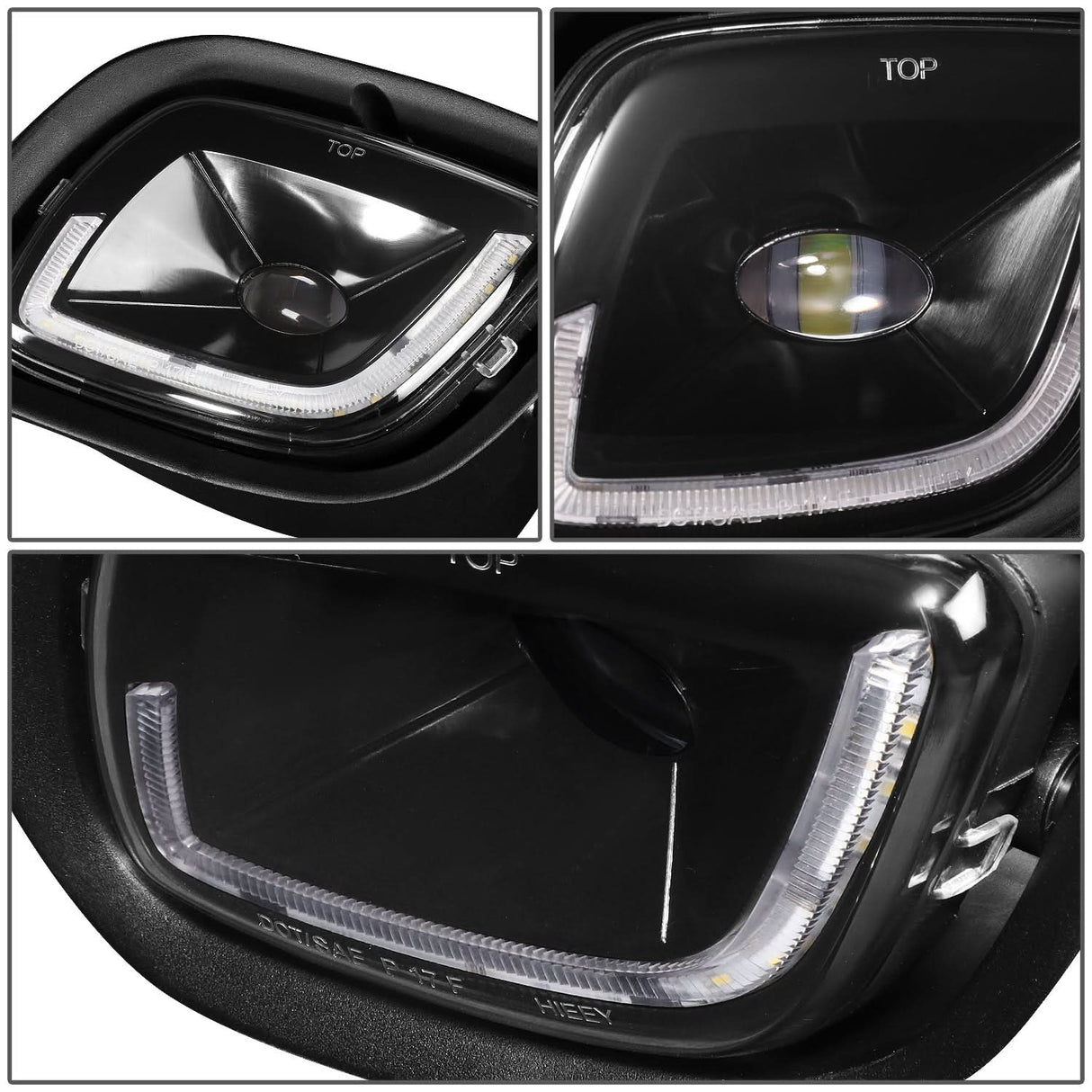 08-17 Freightliner Cascadia 3D Projector LED Fog Lights Black