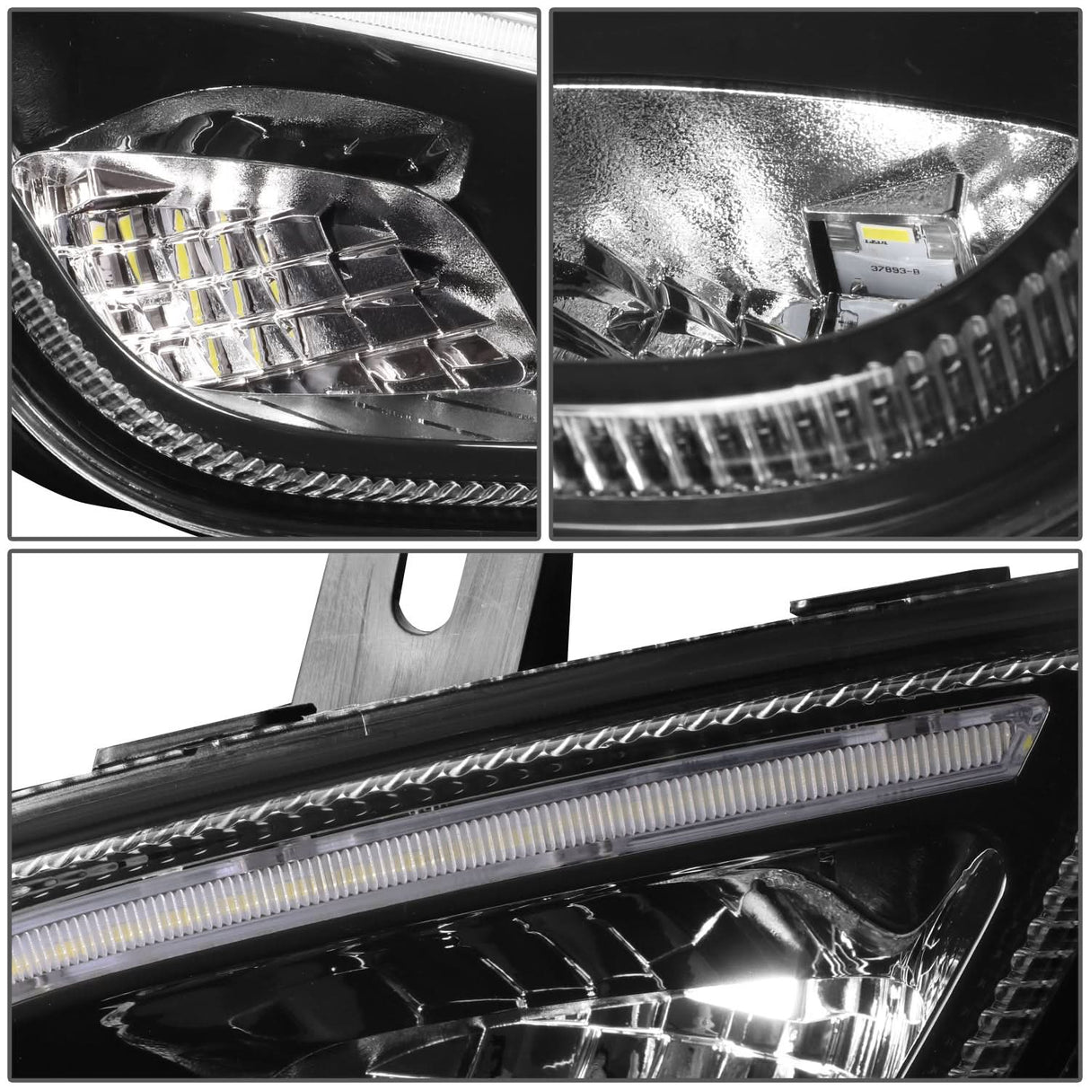 2018-2022 Freightliner Cascadia 3D Full LED Fog Lights Black