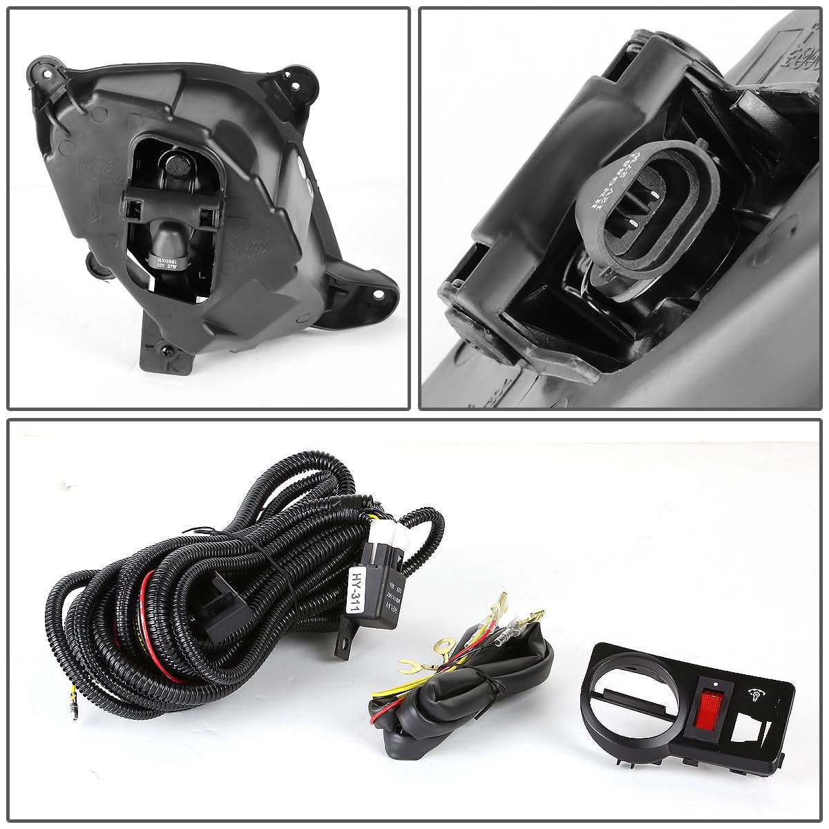 10-12 Hyundai Genesis Coupe Fog Lights with Switch - Clear 881 Bulb
