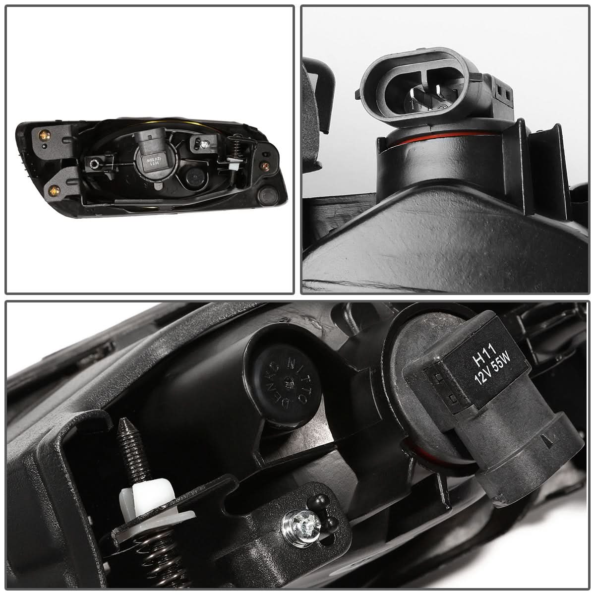 2012 Honda Civic 4-Door Sedan Fog Lights with Switch Chrome Bezel H11