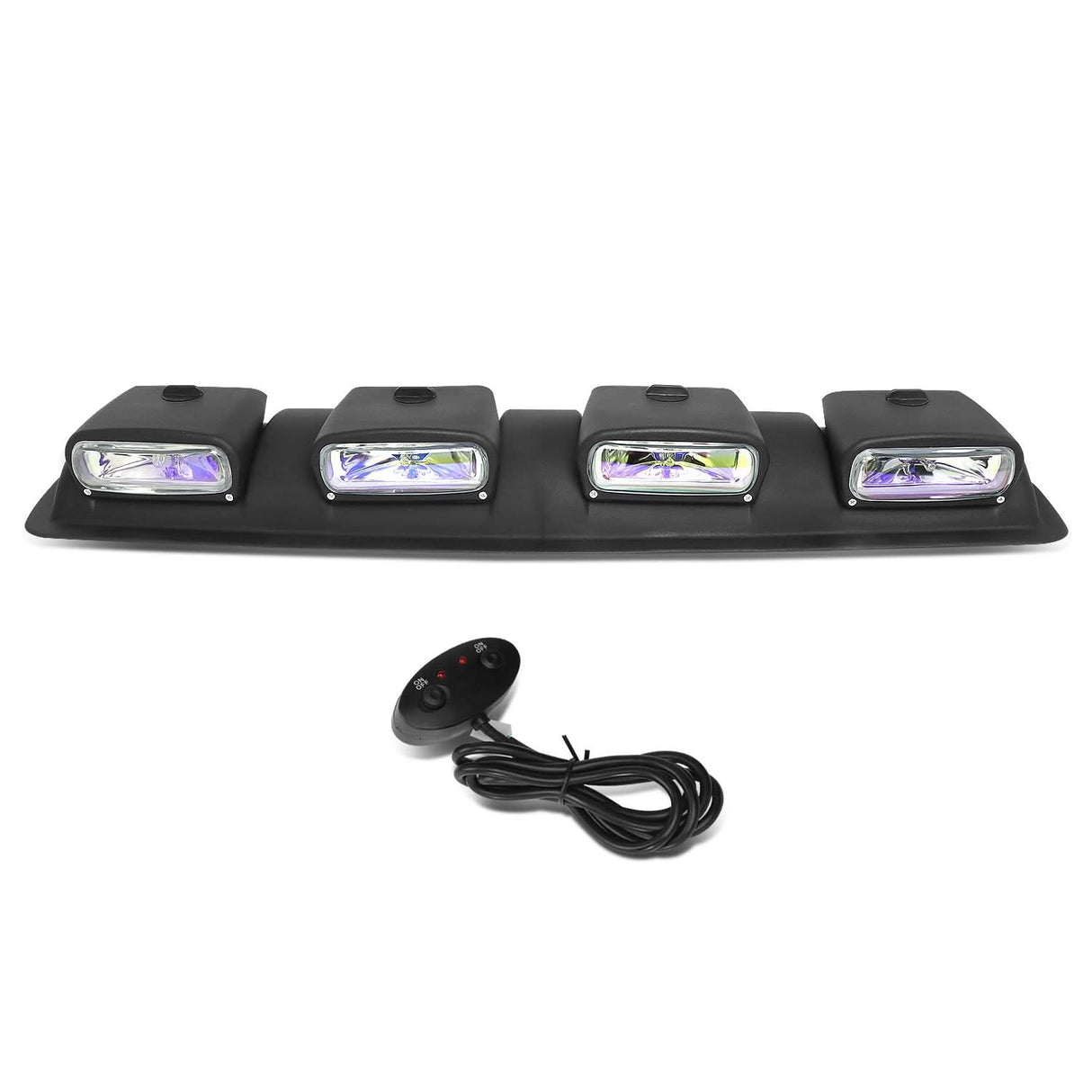 Universal 38" Neo Chrome Roof Mounted Fog Lights w/ Switch & Wiring