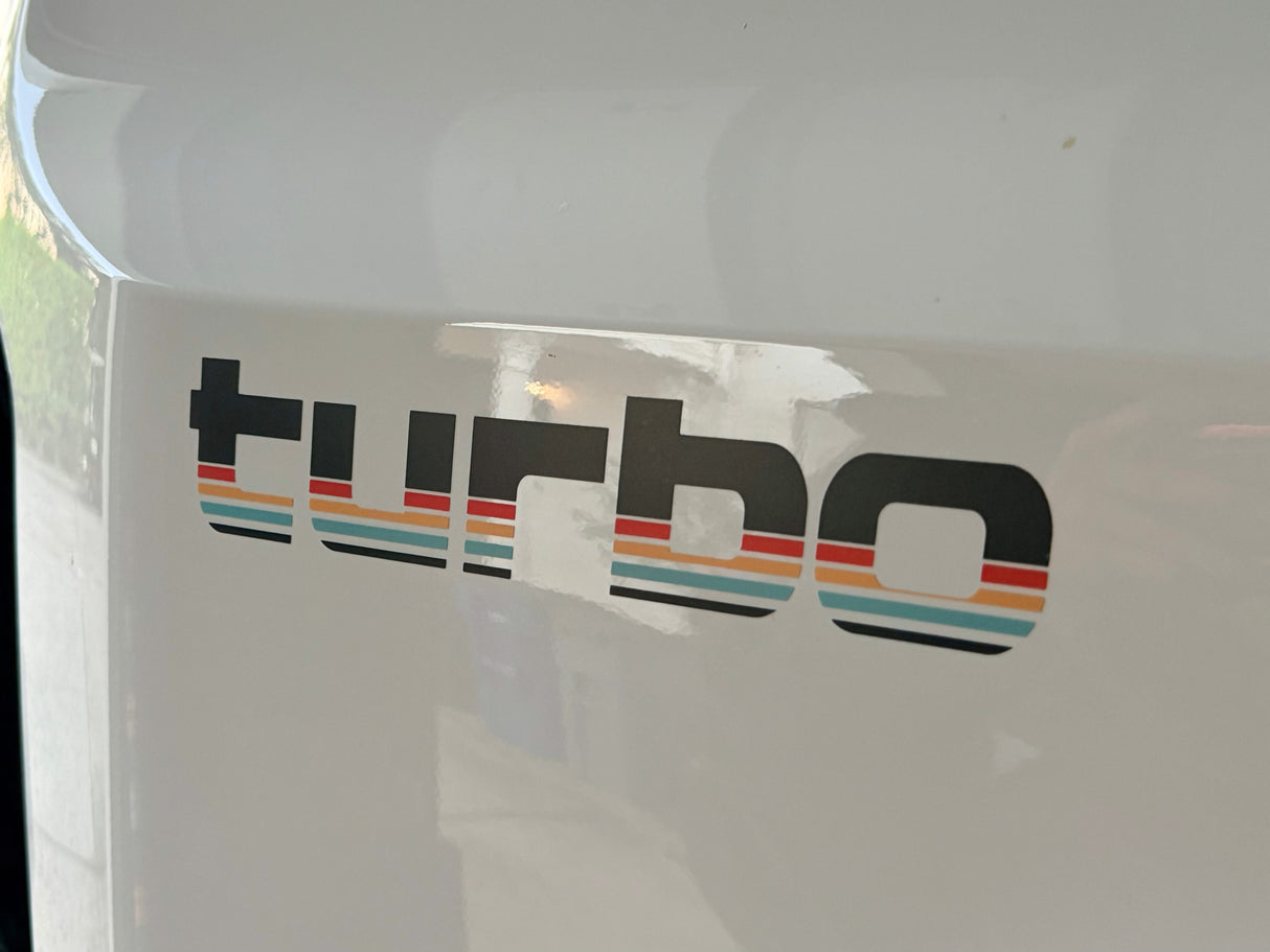 Turbo Retro Style Graphic Fender Decals (Pair) - Universal