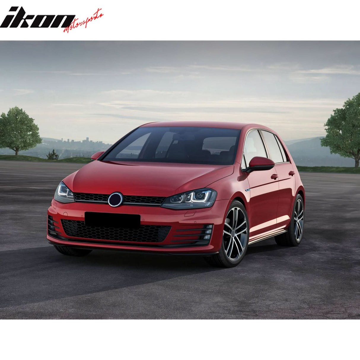 Fits 15-17 Golf MK7 Mesh GTI Red Trim Front Grille Logo Badge Base