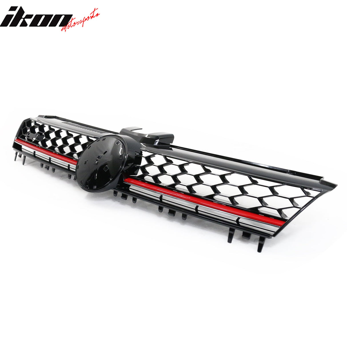 Fits 15-17 Golf MK7 Mesh GTI Red Trim Front Grille Logo Badge Base