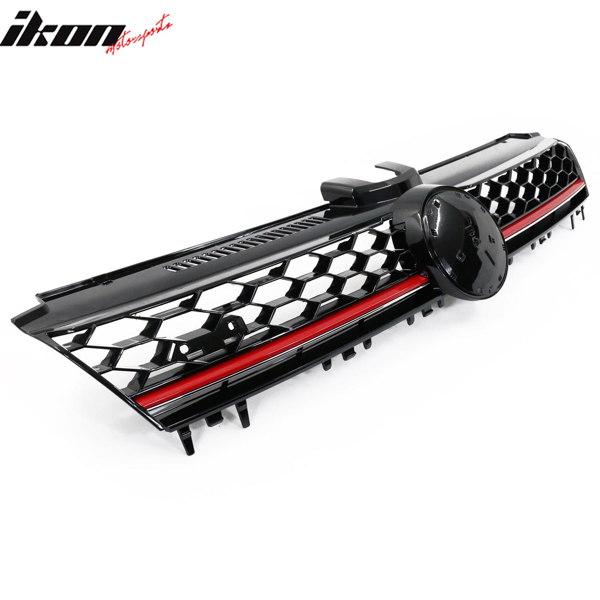 Fits 15-17 Golf MK7 Mesh GTI Red Trim Front Grille Logo Badge Base