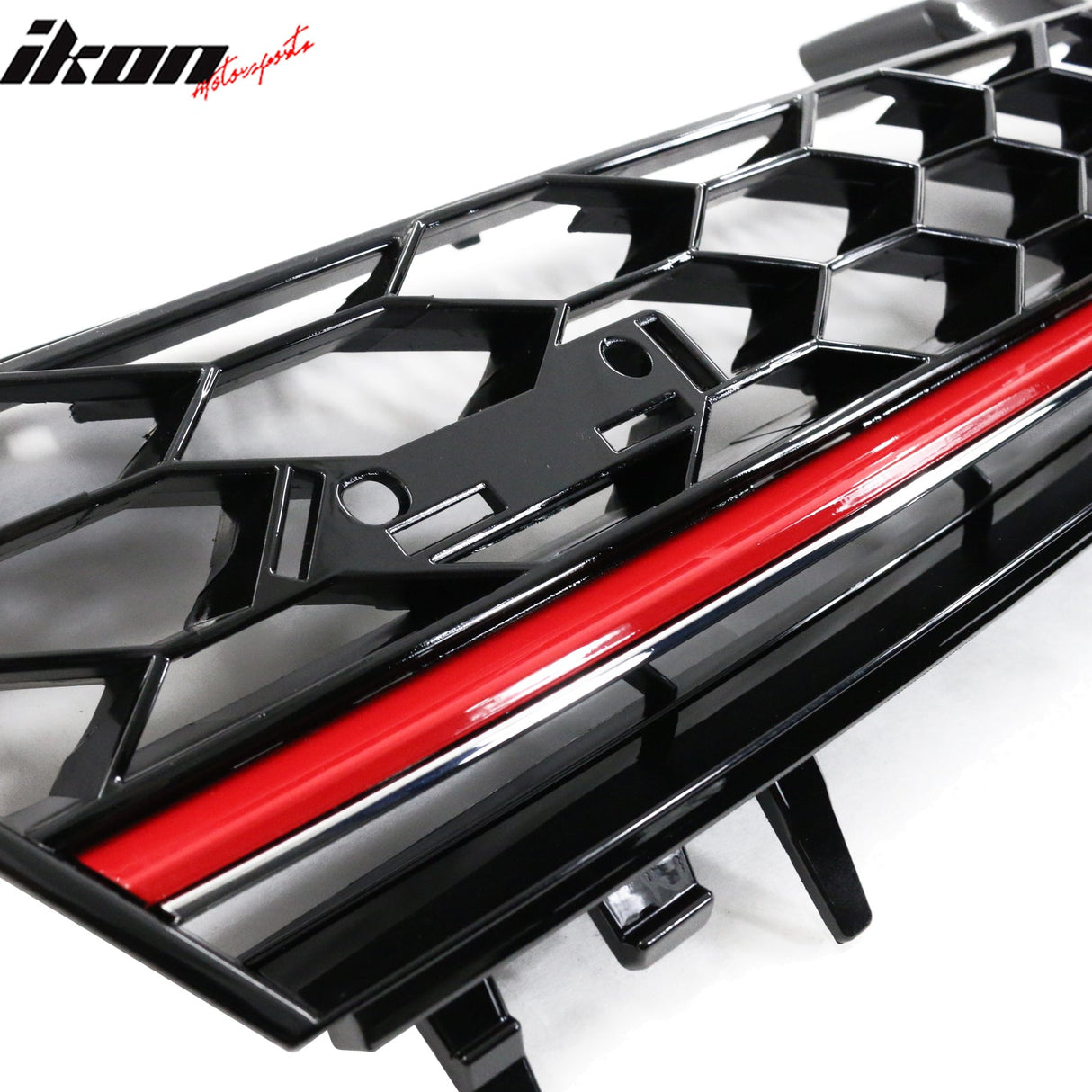 Fits 15-17 Golf MK7 Mesh GTI Red Trim Front Grille Logo Badge Base