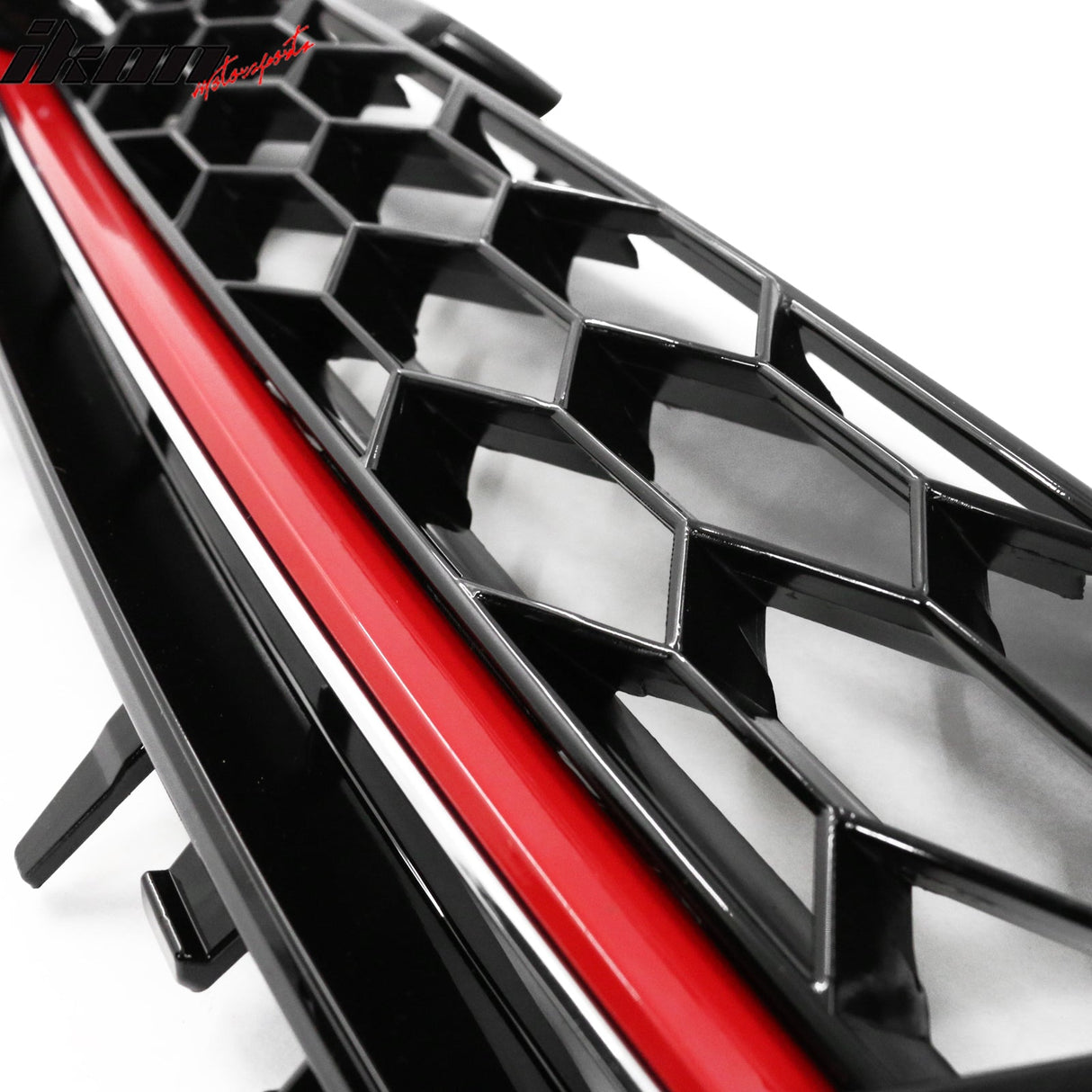 Fits 15-17 Golf MK7 Mesh GTI Red Trim Front Grille Logo Badge Base