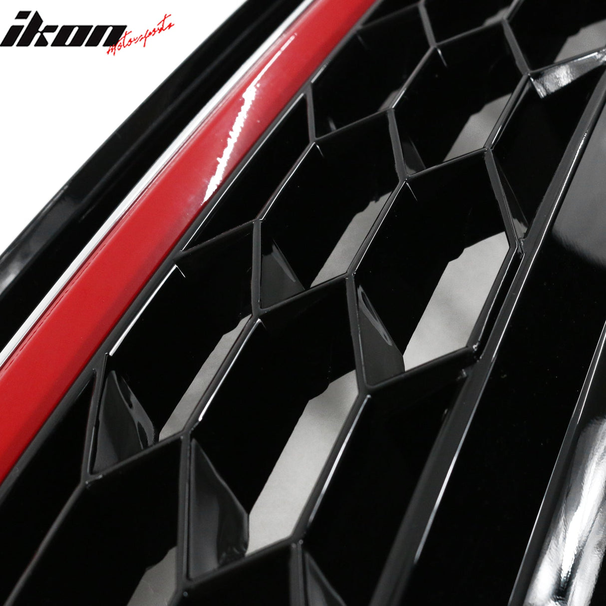 Fits 15-17 Golf MK7 Mesh GTI Red Trim Front Grille Logo Badge Base