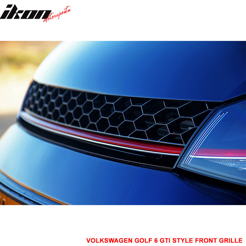 2015-2016 VW Golf MK7 GTI Style Black W/ Red Trim Front Grille ABS