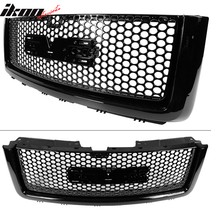 2007-2013 GMC Sierra 1500 Denali Hood Molding Upper Lower Grille ABS