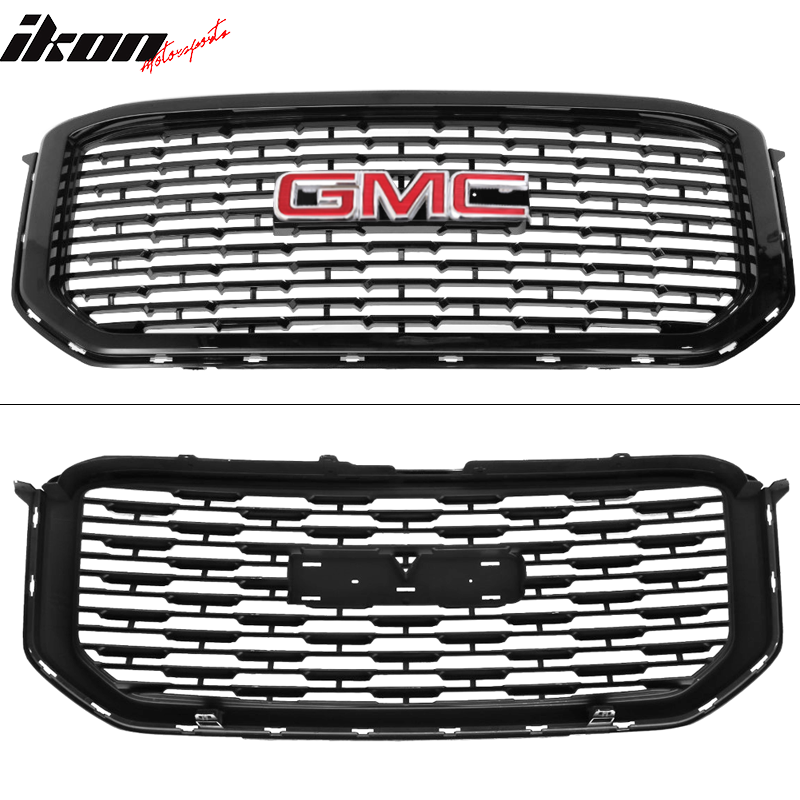 2015-2019 GMC Yukon Denali Front Upper Grille Black + Red GMC Emblem