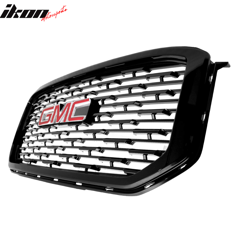 2015-2019 GMC Yukon Denali Front Upper Grille Black + Red GMC Emblem