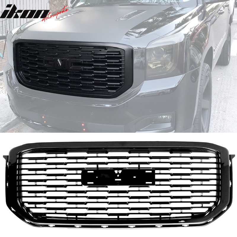 2015-2020 GMC Yukon Denali Style Black Front Bumper Upper Grille ABS