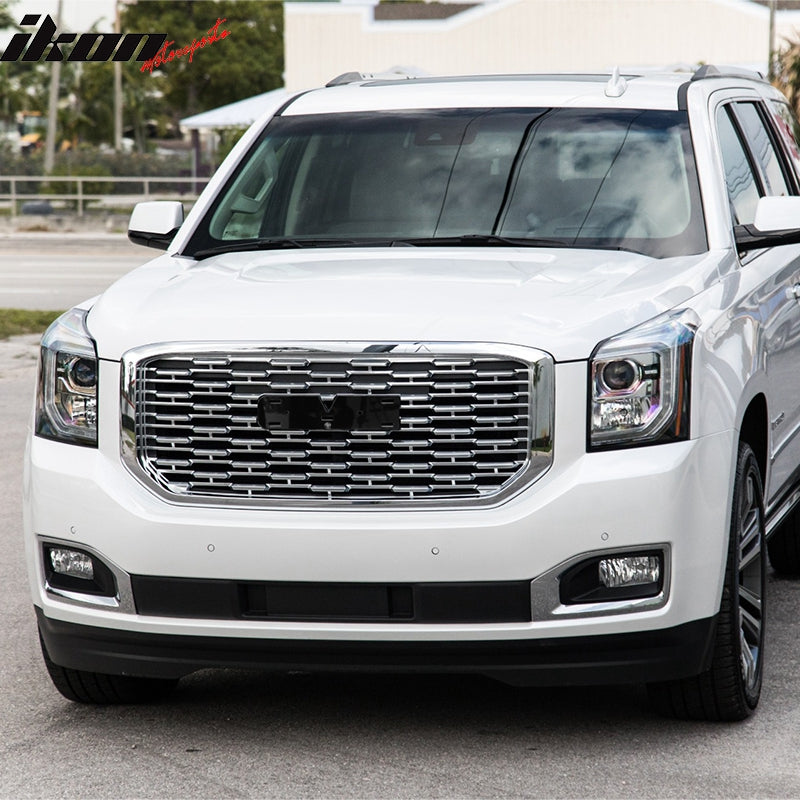 2015-2020 GMC Yukon Denali Style Chrome Front Bumper Upper Grille ABS