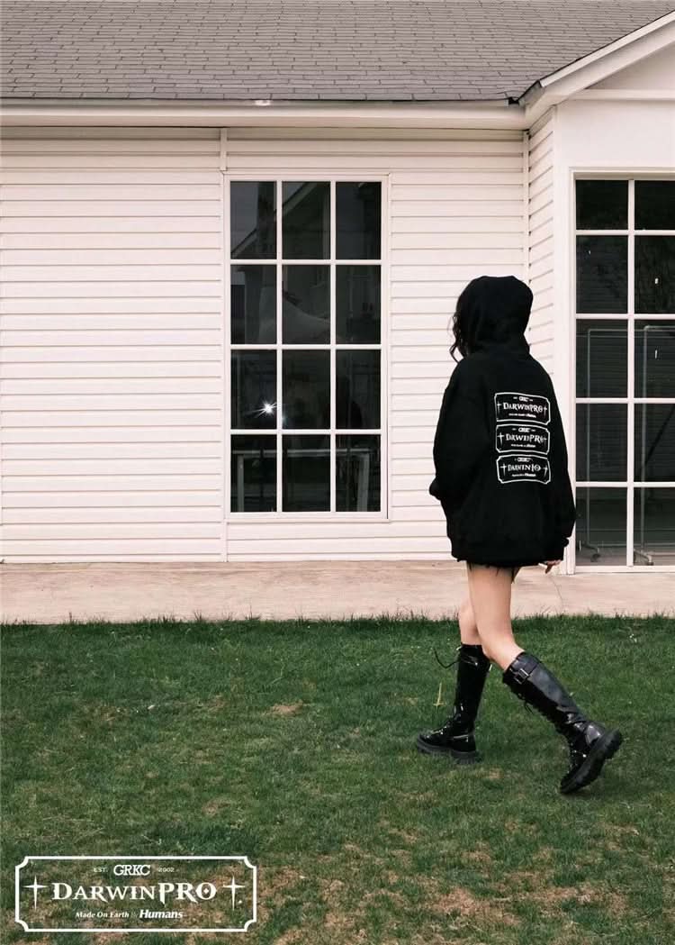 GRKC X DARWINPRO DG OVERSIZED HOODY- BLACK