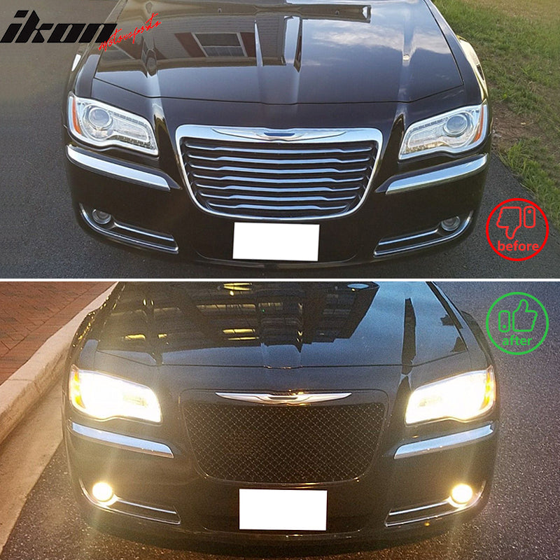 2011-2014 Chrysler 300 300C B Style Black Front Bumper Mesh Grille ABS