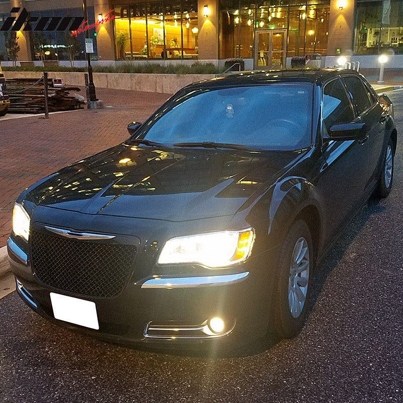 2011-2014 Chrysler 300 300C B Style Black Front Bumper Mesh Grille ABS