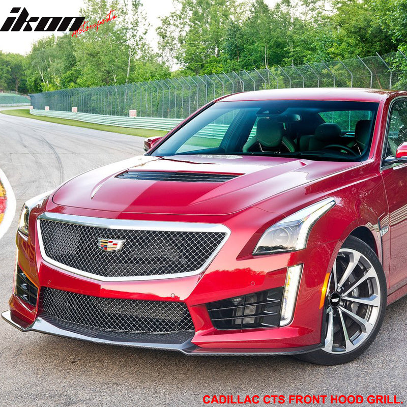 2014-2019 Cadillac CTS Sedan B Style Chrome Front Hood Grille ABS