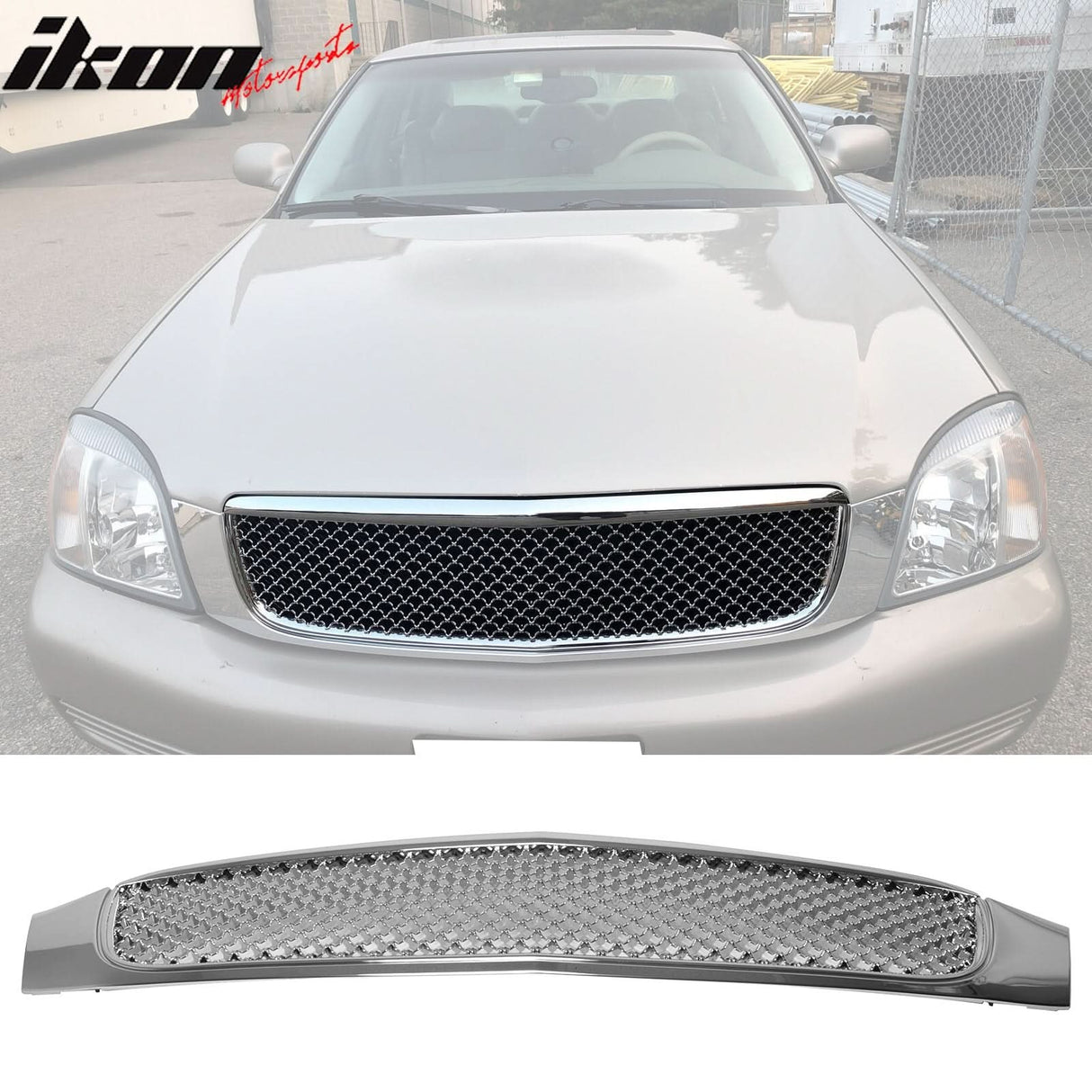 2000-2005 Cadillac Deville Diamond Mesh Style Chrome Front Grill ABS