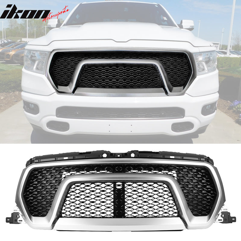 2019-2023 Dodge Ram 1500 Rebel Style Front Bumper Hood Grille Grill