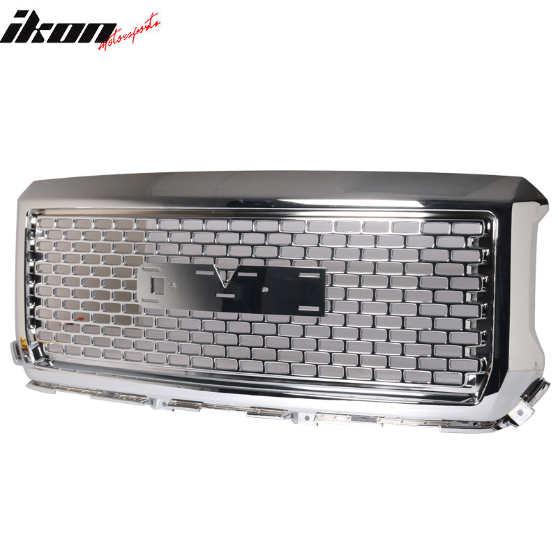 2014-2015 GMC Sierra 1500 Vertical Chrome Front Upper Grille Grill ABS