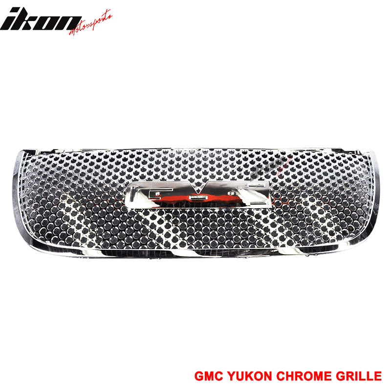 2007-2014 GMC Yukon Chrome Round Hole Mesh Style Upper + Lower  Grille