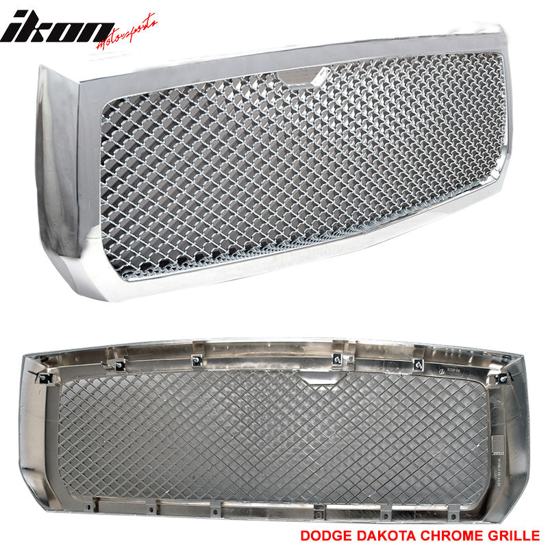 2005-2007 Dodge Dakota Honeycomb Sport Mesh Hood Bumper ABS Grille