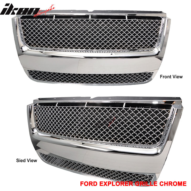 2007-2010 Ford Explorer Sport Trac Front Bumper Hood Grille Grill ABS