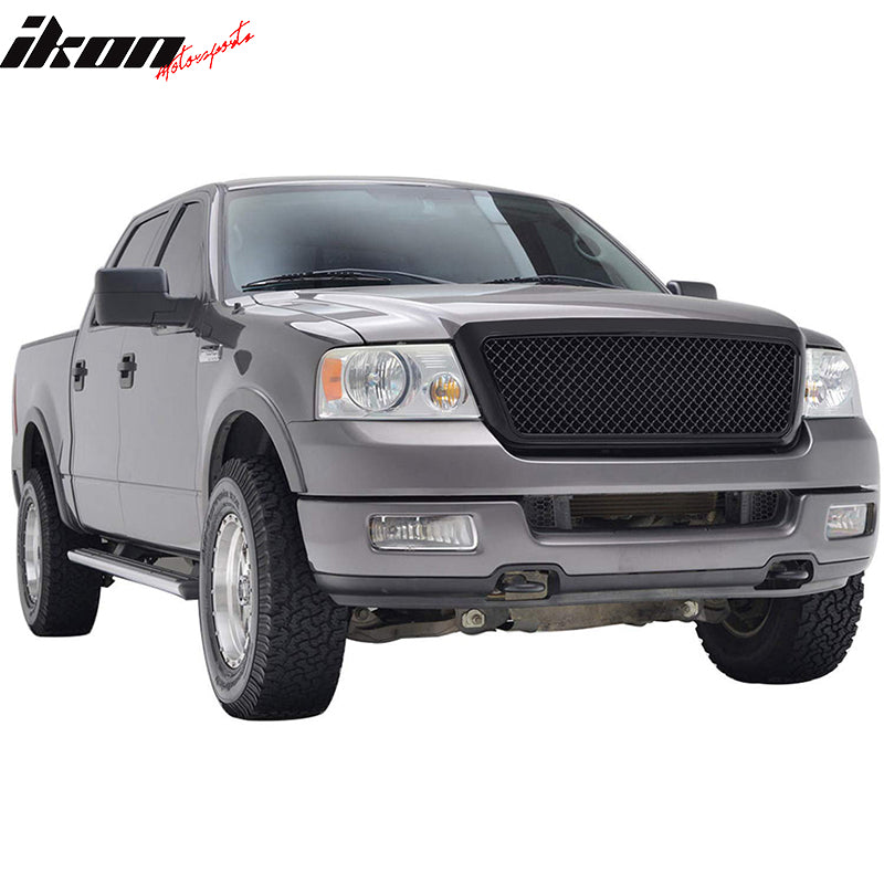 2004-2008 Ford F150 All Black Mesh Style Front Bumper Hood Grille ABS