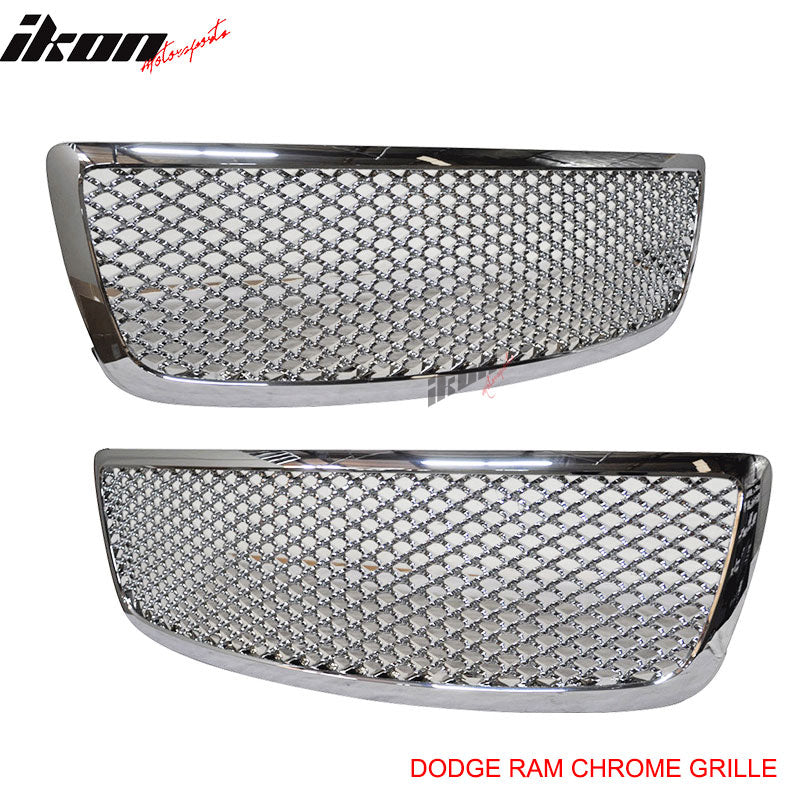 2009-2011 Dodge Ram Hood Grille Z Mesh Style ABS Chrome Plated Mesh