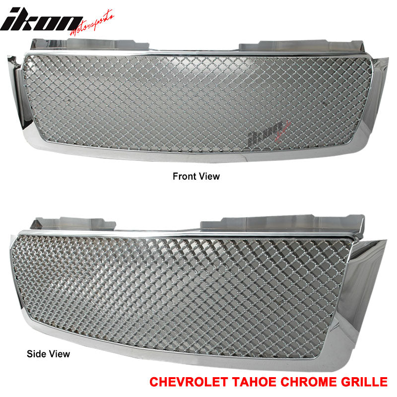 2007-2014 Tahoe Suburban Avalanche Mesh Chrome Bumper Hood Grille