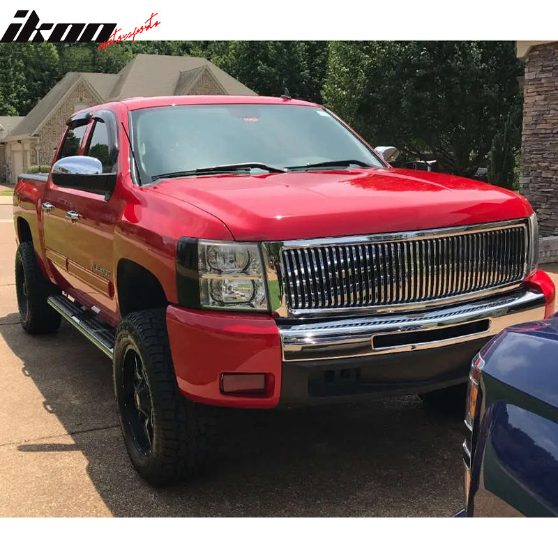 2007-2013 Chevy Silverado 1500 Front Vertical Hood Grille Chrome ABS