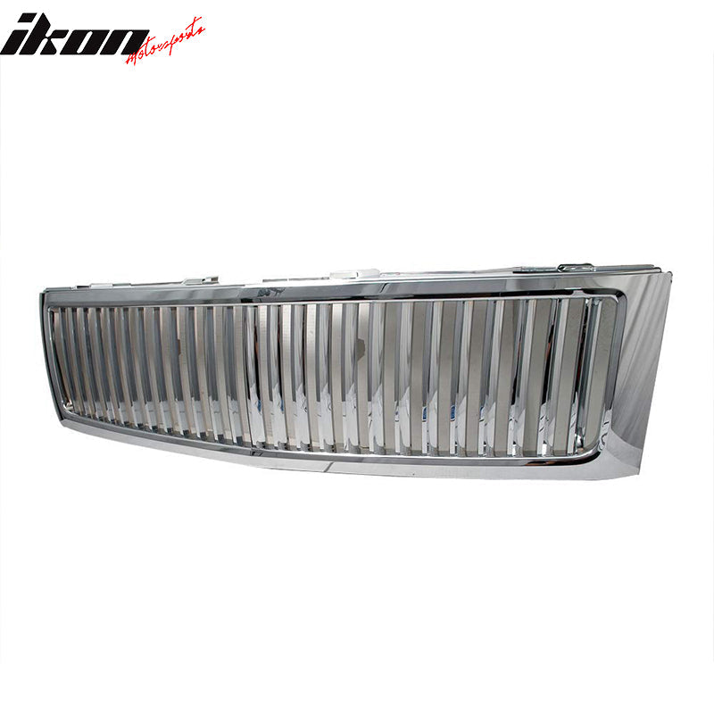 2007-2013 Chevy Silverado 1500 Front Vertical Hood Grille Chrome ABS